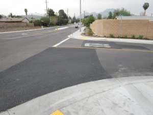 The crosswalks at the intersections have been purged from the final design.