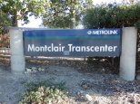 Signage at the corner of Monte Vista and Richton welcomes visitors to the Montclair Transcenter.